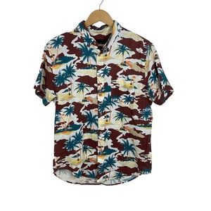 Rails Men’s Carson Button Front Linen Shirt In Life’s A Beach Sunset Medium